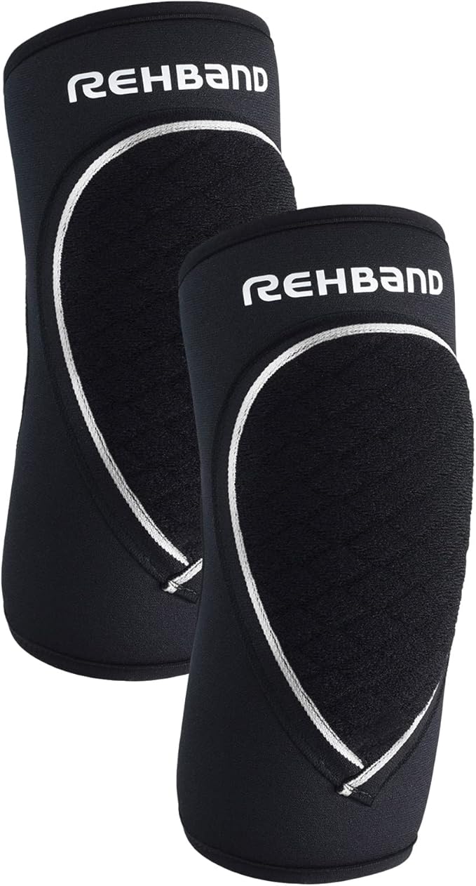 Rehband Elbow Support & Protector for Men & Women Black, 5mm Neoprene Elbow Protection for Volleyball & Handball & Indoor Sports