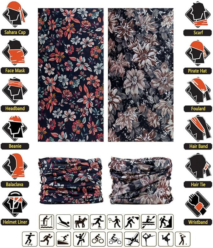 Headband Neck Gaiter Head Wrap Headwear Face Mask Magic Scarf Bandana for Men and Women