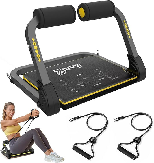 Ab Workout Equipment, Ab Machine for Stomach Workout, Ab Trainer Machine for Home, Sit Up Machine with Resistance Bands and 330 LBS Weight Capacity, Ab Crunch Machine for Home Exercise