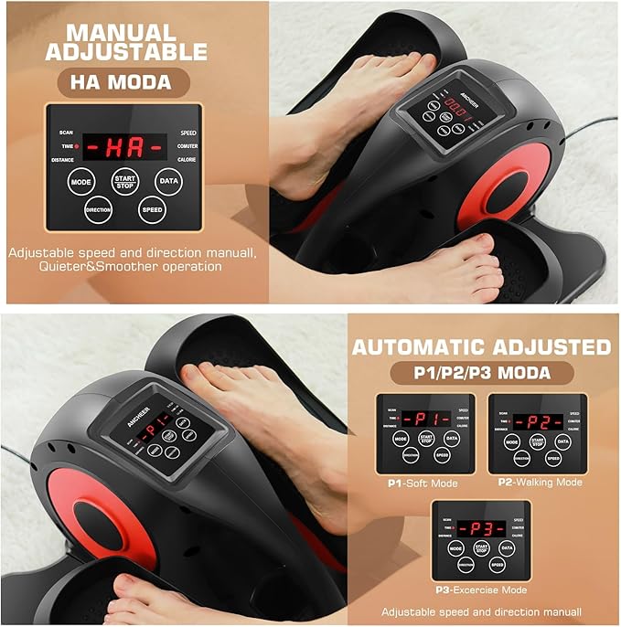 ANCHEER Under Desk Elliptical Machine, Electric Seated Pedal Exerciser as Seen on, Mini Elliptical Machines for Seniors, LCD Display Monitor, Portable Quiet Elliptical Machine, Leg Exerciser for Home