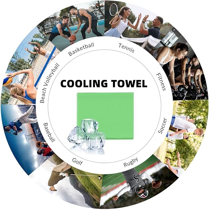 Custom 1-200 Pack Cooling Towel 40"x12", Design Your Team Logo Photo Ice Towel Personalized Soft Breathable Sport Towel Customized Workout Sweat Towel for Yoga Gym Activities (Light Green)