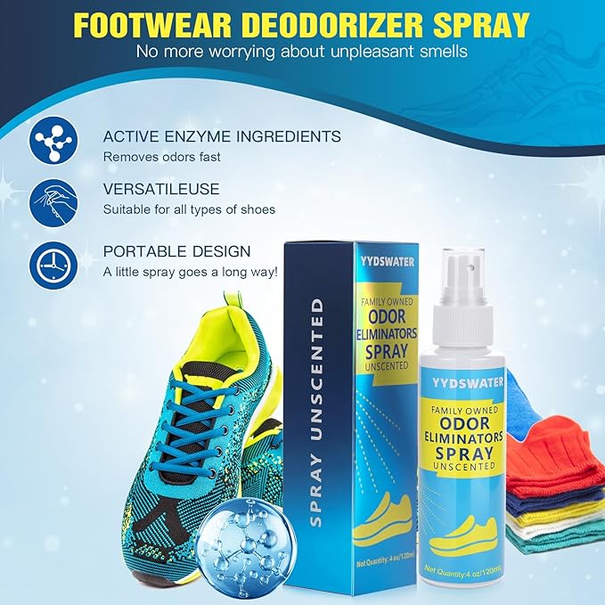 Shoe Deodorizer Spray –gym bag deodorizer,cleat deodorizer soccer,boot smell eliminator,climbing shoe deodorizer,Long-Lasting Freshness, Quick-Drying, Non-Staining