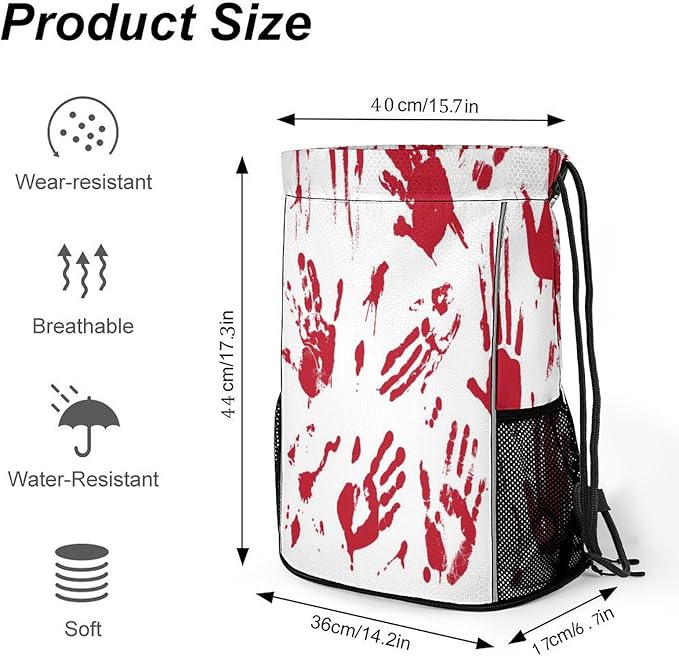 Hand Drawstring Backpack Gym Bag With Shoe Compartment String Bag Sport Beach Swimming Sackpack For Women Men