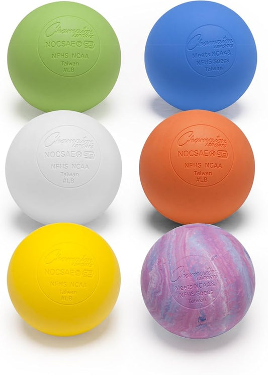 Champion Sports Lacrosse Balls: Official Size Sporting Goods Equipment for Professional, College & Grade School Games, Practices & Recreation - NCAA, NFHS and SEI Certified