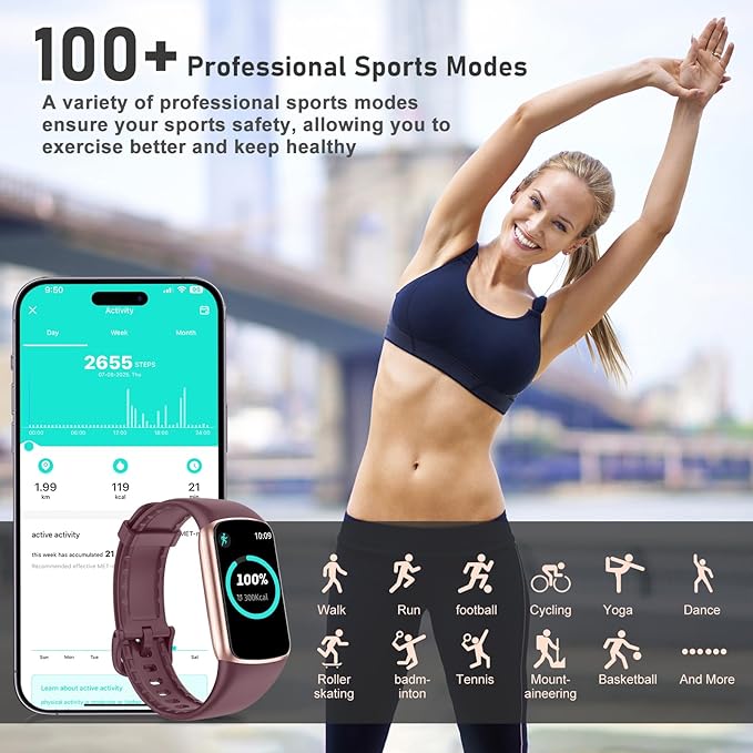 Fitness Tracker with 24/7 Heart Rate, Blood Oxygen, Sleep Tracker, 1.47''Waterproof Fitness Watch, Activity Tracker with Step Tracker for Women Men
