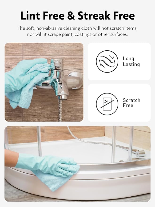 Fantasticlean Microfiber Cleaning Cloth Roll -75 Pack, Tear Away Microfiber Towels, 12" x 12", Reusable, Washable, Scratch Free, Ultra Absorbent Dishcloth for Home Supplies, Car, Pet, Kitchen (Blue)