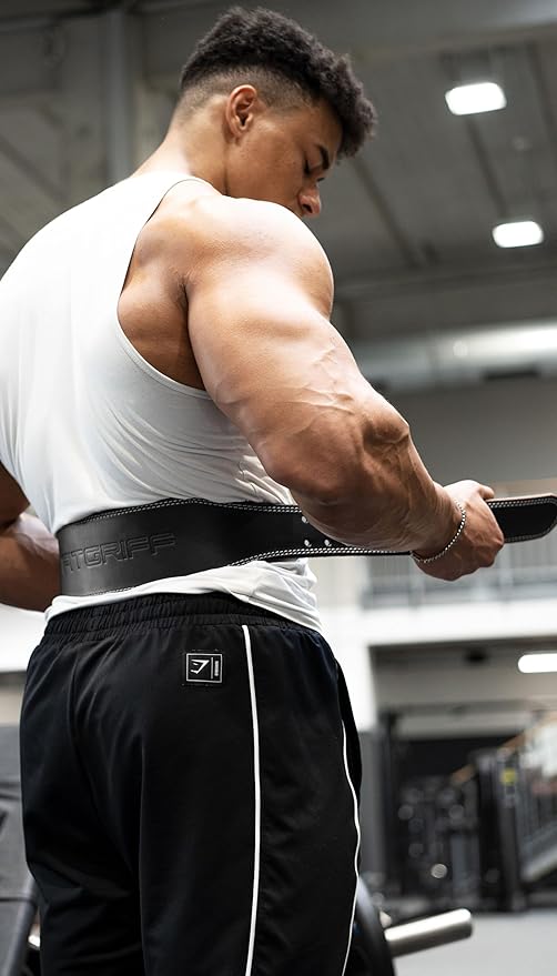 Fitgriff® Classic Weight Lifting Belt (100% Leather) for Men and Women - Gym Belt for Squats, Deadlift, Back Support