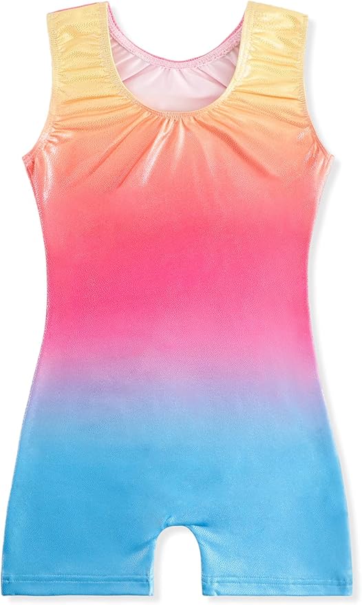 EQSJIU Leotards for Girls Gymnastics Sleeveless Sparkly Toddler Tumbling Outfits Dance Clothes Biketards for Kids 1-10 Years