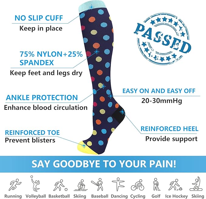 bropite Compression Socks for Women & Men Circulation-Support Knee High Socks 20-30 mmhg-Best for Running,Medical,Nurse,Travel