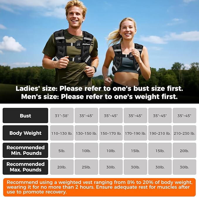 Weighted Vest for Woman Man 5lb/6lb/8lb/12lb/15lb/20lb/25lb/30lb Weighted Vest for Walking, Strength Training Weight Vest with Adjustable Buckle Detachable Phone Pouch for Running Workout