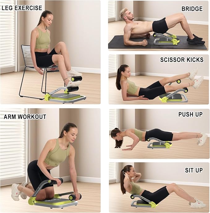 HOTSWEAT Ab Machine, Sit Up Exercise Equipment, Ab Workout Equipment with 3 Adjustable Resistance, Ab Trainer for Stomach Workout with 330 LBS Weight Capacity, Foldable Ab Crunch Machine for Home Gym