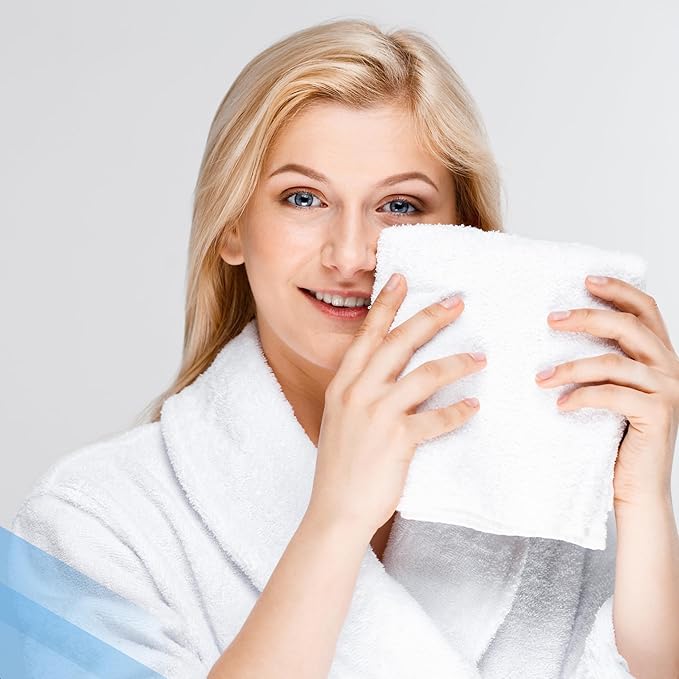 Infinitee Xclusives Luxury Wash Cloths for Showering [13x13] – 100% Cotton Washcloths [Pack of 4], Soft and Absorbent Face Towels for Bathroom Wash Clothes, Gym, and Spa (Serene Teal)