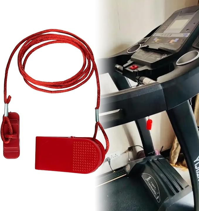 Flylin 2PCS Treadmill Magnet Safety Key, Universal Lightweight Red Treadmill Security Key Replacement, Rectangle Plastic Running Machine Key for Most Treadmill (15x40mm)