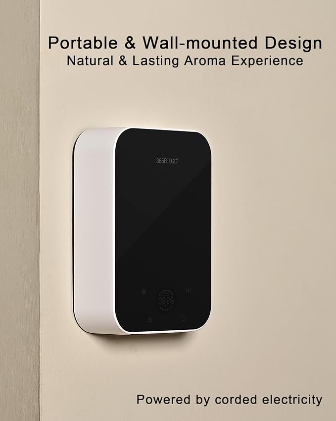 Waterless Oil Diffuser - Pure Essential Oil Diffuser with App Control - 150ml/1700 Sq.Ft. Coverage for Effective Aromatherapy in Home/Office/Hotel (White Black)