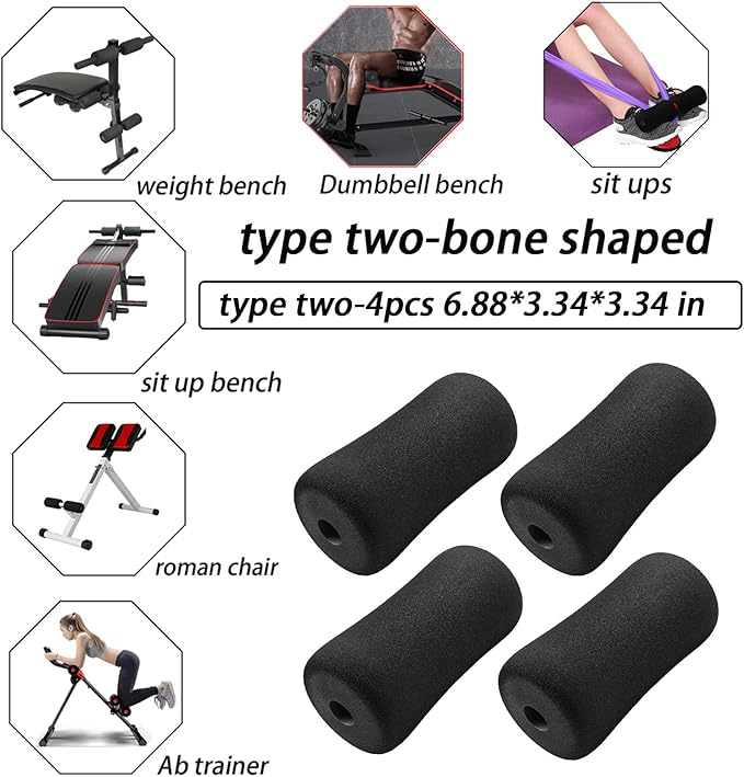 Protective Pads Cushion for Exercise Equipment(6.88 * 3.34 * 3.34 in), Soft Foam Padping Rollers for Workout Machine-Sit ups, Barbell Bench