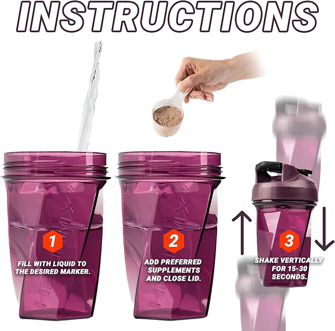 HELIMIX 1.5 Vortex Blender Shaker Bottle Holds upto 28oz | No Blending Ball or Whisk | USA Made | Portable Pre Workout Whey Protein Drink Shaker Cup | Mixes Cocktails Smoothies Shakes | Top Rack Safe