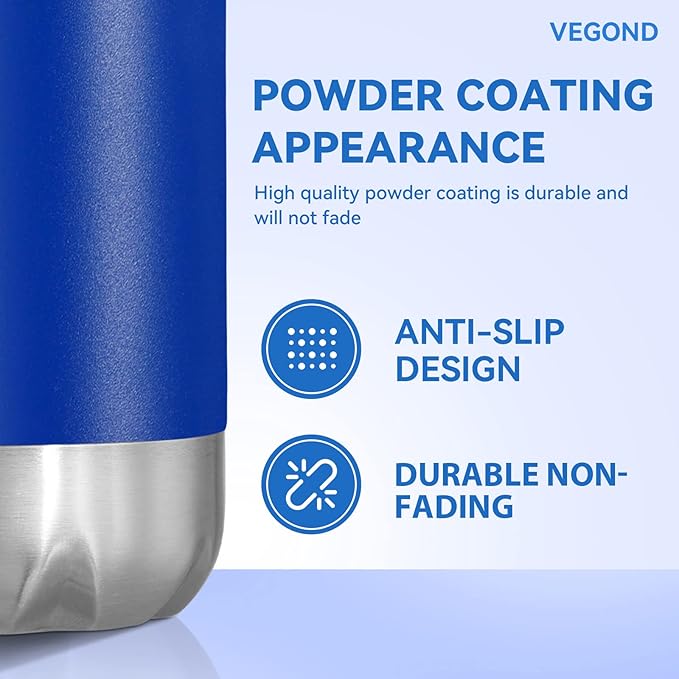 VEGOND 17oz Stainless Steel Water Bottles Bulk, Reusable Metal Sports Water Bottle Keeps Drink Hot and Cold, BPA Free Double Wall Vacuum Cola Shape Insulated Water Bottles for Camping Gym, 8 Pack