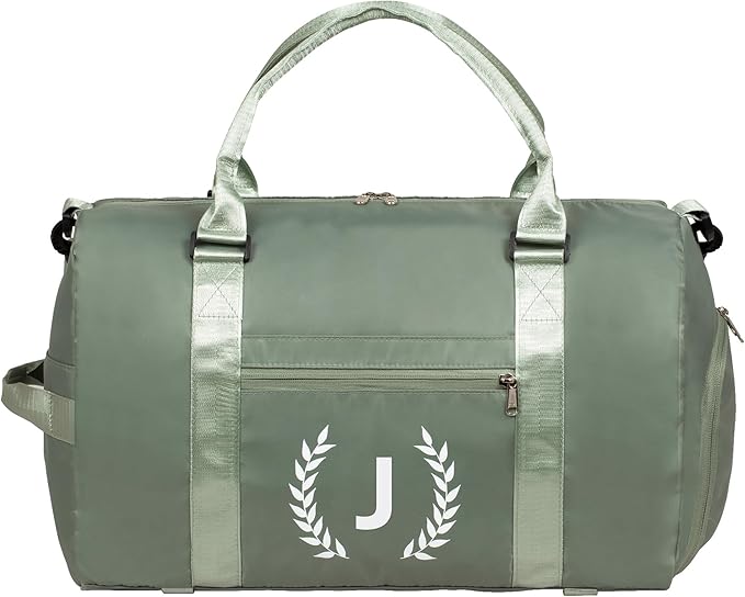 Gym Bag for Women, Personalized Duffle Bag with Shoe Compartment, Sports Bag for Yoga & Dance with Wet Pocket and Mat Strap.