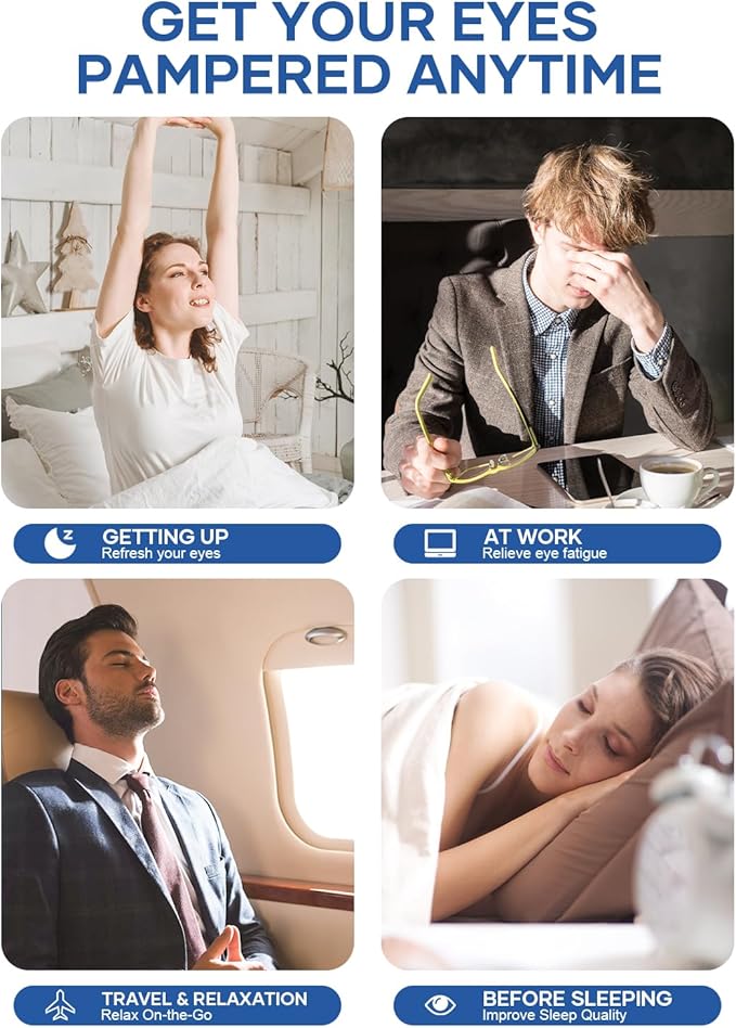 Silk Sleep Mask, Large Size Eye Mask Face Hugging Padded Sleep Blindfold Silk Eye Cover with Adjustable Band for Total Blackout for All Night Sleep (Navy Blue)