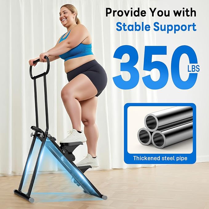 ERGOLIFE Stair Stepper with 6-Level Adjustable Resistance, 350lbs Upgrade Foldable Stairmaster Machine for Home Gym Workout, Cardio Stair Climber with Low Noise