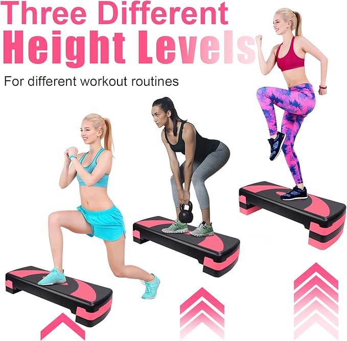 Adjustable Exercise Workout Aerobic Stepper Step Platform Trainer