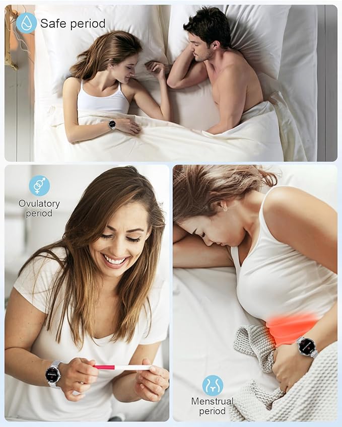 Smart Watches for Women(Answer/Make Call), 1.19" AMOED Smartwatch for Android iPhone,Fitness Tracker with 120+ Sport Modes, IP68 Waterproof, Heart Rate/Sleep/Spo2 Monitor, Activity Tracker Silver