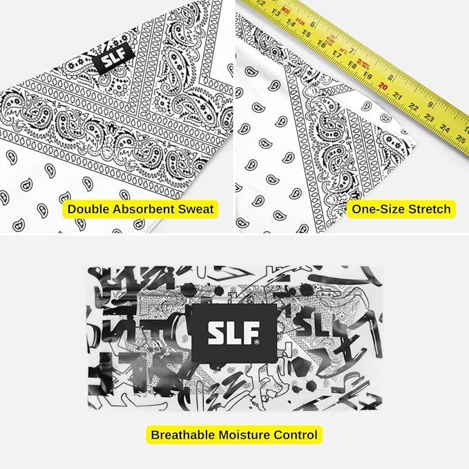 SLEEFS Sweat Bands Headbands Men & Women - Cooling Sports Mens Headband for Running, Football, Basketball, Cycling, Workout - Sweat Moisture Wicking Head Band Stretch Fit, Non-Slip Design - One Size