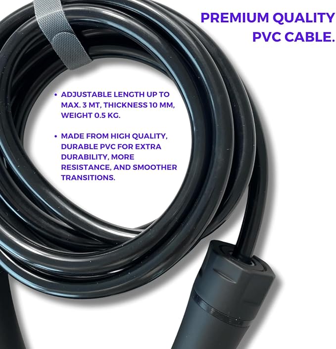 Elevate Gravity Heavy Rope - 3m, 10mm PVC - Boost Muscle, Cardio & Strength - Smooth Bearings - Ideal Indoor/Outdoor & Weight Loss.