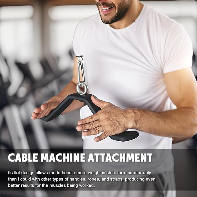 KORIKAHM Cable Machine Attachment Curl LAT Pull Down Bar, LAT Pulldown Tricep Bar Strength Training Workout, Back Cable Attachments Grip for Home Gym