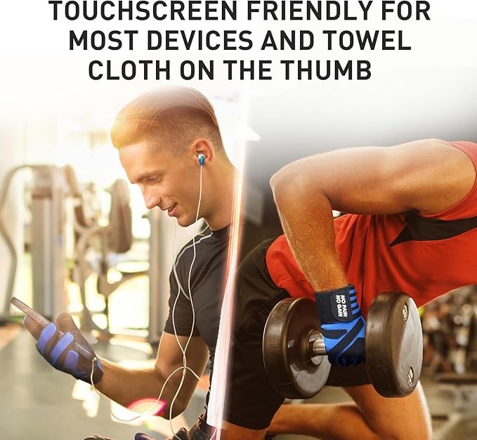 FINGER TEN Weightlifting Workout Gloves Full Half Finger with Wrist Strap Support, Padded Grip for Weight Lifting Gym Fitness Exercise Training Men Male