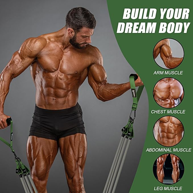 Heavy Resistance Bands for Working Out, 350lbs/450lbs Exercise Bands with Handles, Workout Bands Set for Men, Fitness Weight Bands for Muscle Strength Training, Stretching, Slim, Home Gym Equipment