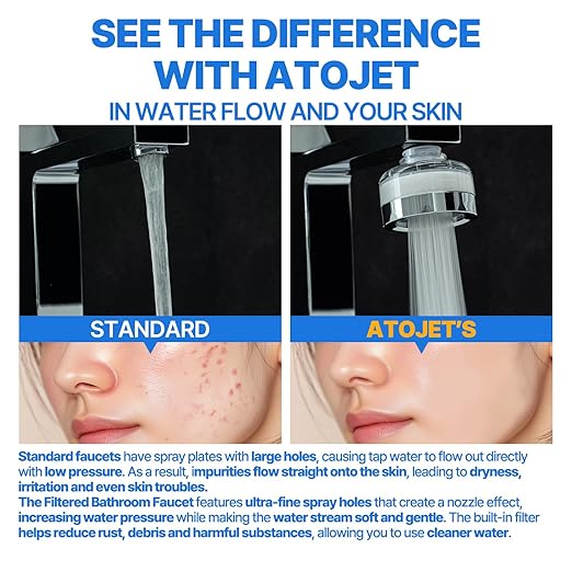 Cleansing Washbasin Faucet Replacement Filter Inspired By Korea's Beauty Culture - Pure Carbon Filters for Bathroom & Kitchen Water (6 Filters) – Compatible with Atojet AJ8310 (AJ8310-FLT-6PC)