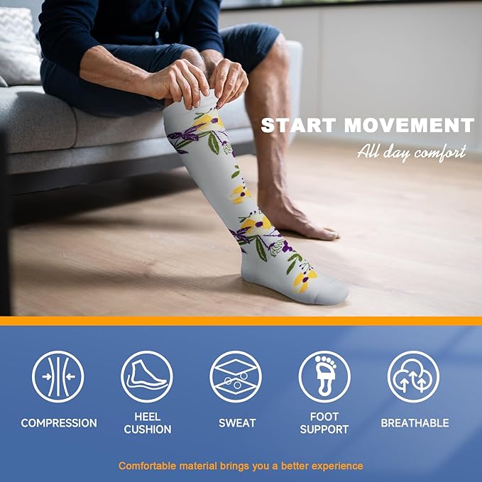 bropite Compression Socks for Women & Men Circulation-Support Knee High Socks 20-30 mmhg-Best for Running,Medical,Nurse,Travel