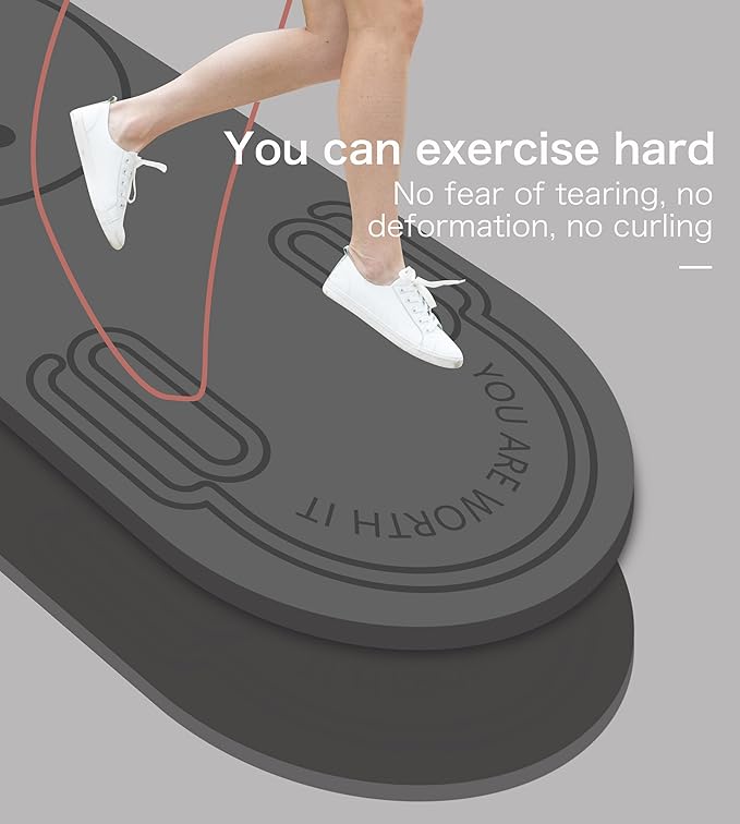 Non-Slip Jump Rope Mat Shock Absorption Rope Skipping Mat for Adults & Children Home Indoor Workout Exercise Mat