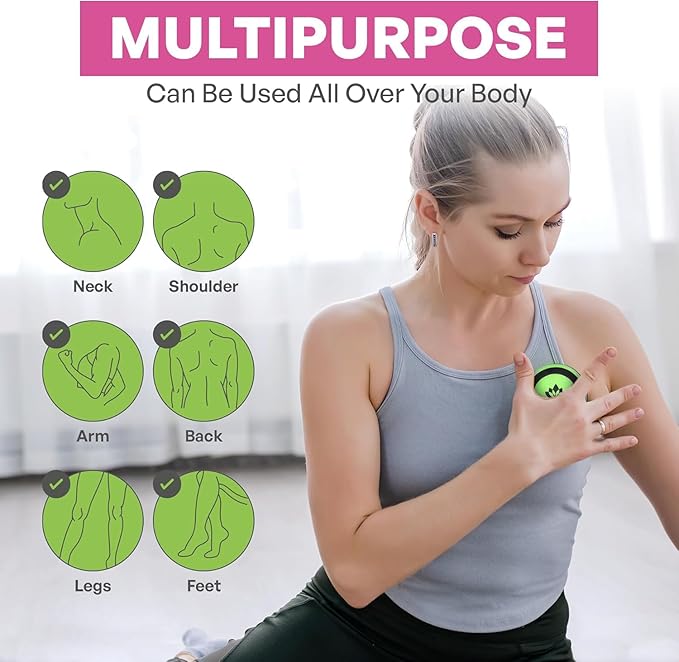 Massage Ball Therapy Set for Muscle Knots and Post-Workout - Physical Therapy Balls, Trigger Point & Yoga Therapy, Massage Ball for Feet - 6-Piece Set (Green)'