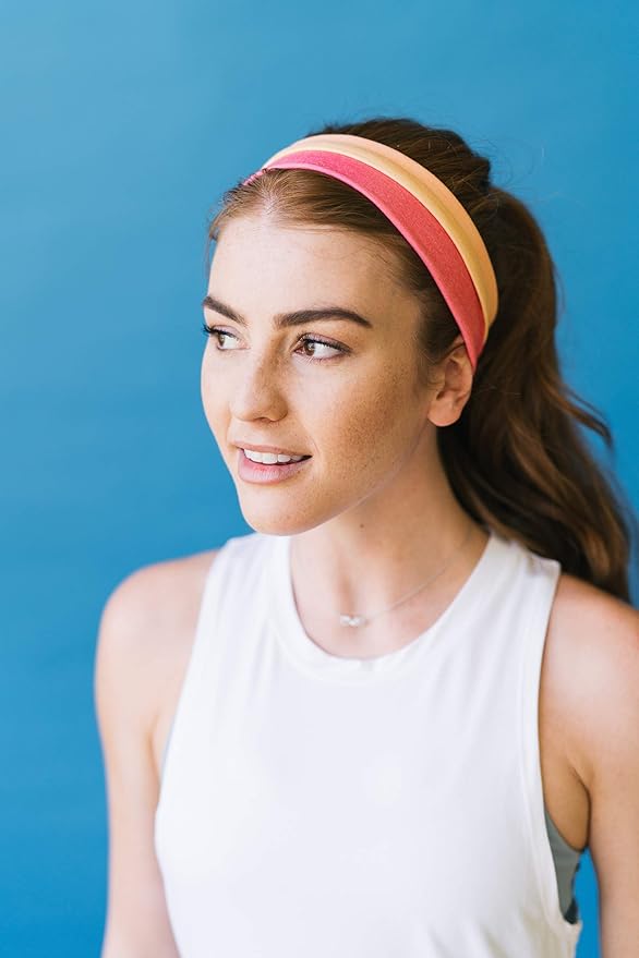 Maven Thread Workout Headbands for Women, 4 inch Thick Wide Non Slip Sweatbands, 2 Pack