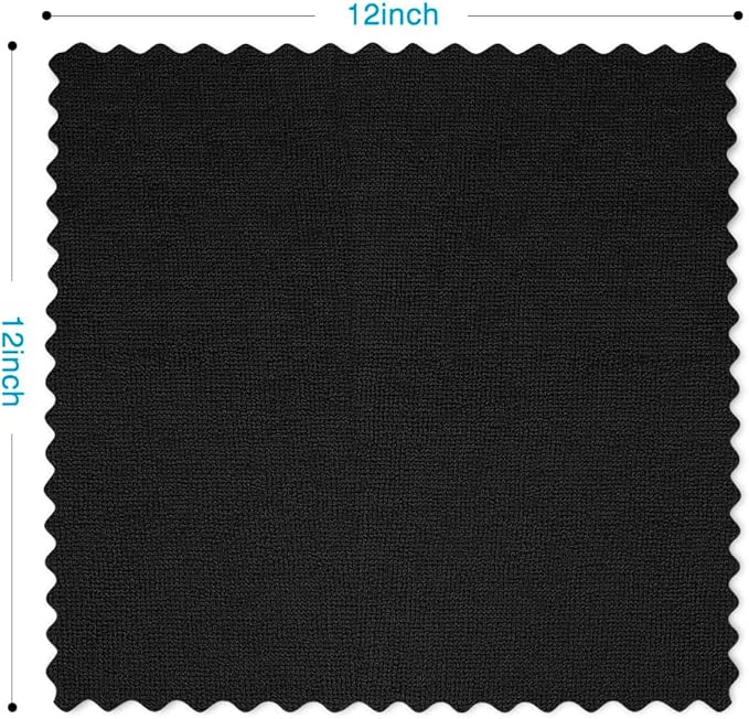 Orighty Cleaning Cloths 12x12 inch, Pack of 24, Highly Absorbent Microfiber Cleaning Supplies, Lint Free Cloths for Multiple-use, Powerful Cleaning Rags for House, Kitchen, Car Care (Black)