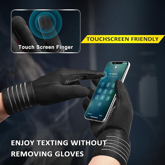 ihuan Workout Gloves for Men Full-Finger: Weight Lifting for Men, Gym Full Hand Gloves for Weightlifting, Deadlift