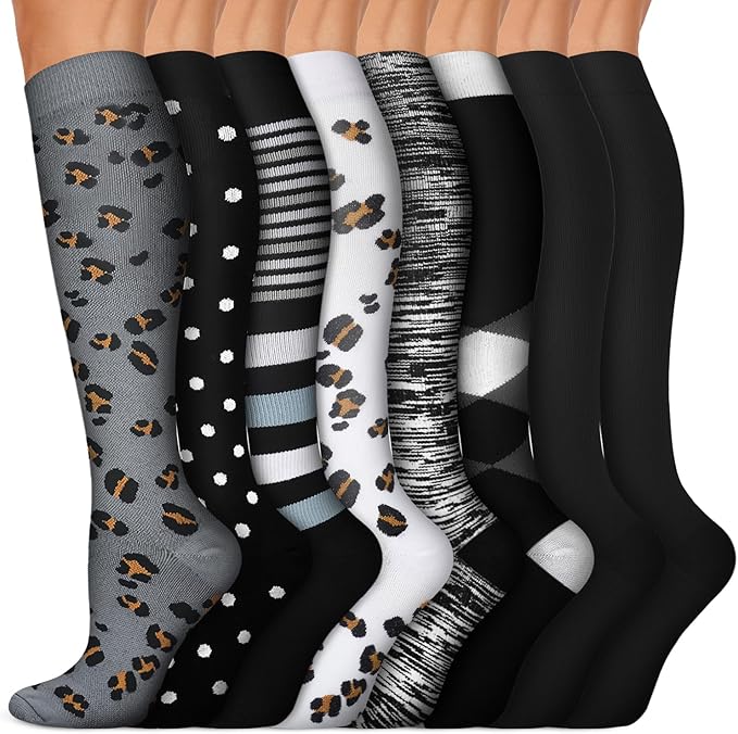 Iseasoo Copper Compression Socks (15-20 mmHg) for Men & Women - Running, Hiking, Cycling, Travel - Improves Circulation