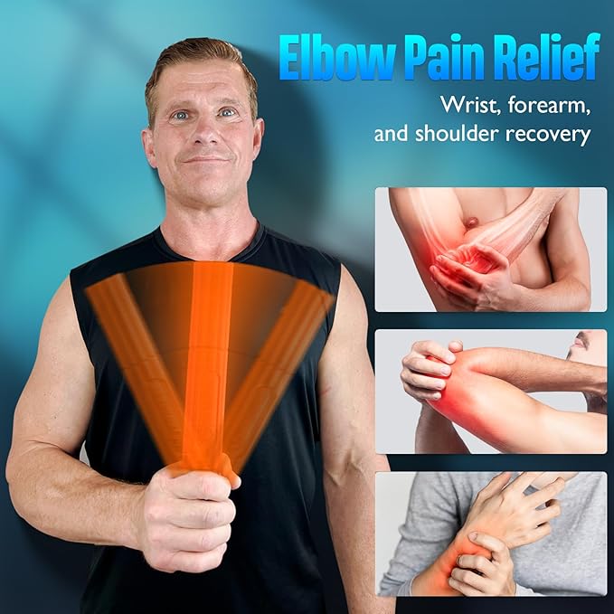 FitBeast Flex Therapy Bar, Tennis Elbow Therapy Bar - Ideal for Relieve Tendonitis Pain & Improve Grip Strength, Fitness Resistance Bar for Golfers Elbow & Tendinitis, Twist Bar for Physical Therapy