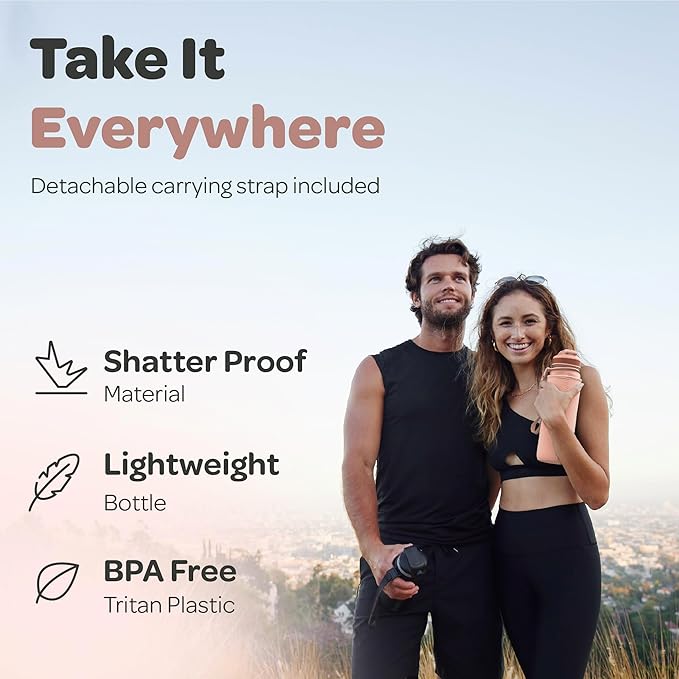 Hydracy Water Bottle with Time Marker -Large BPA Free Water Bottle & No Sweat Sleeve -Leak Proof Gym Bottle with Fruit Infuser Strainer & Times to Drink -Ideal for Fitness Sports & Outdoors