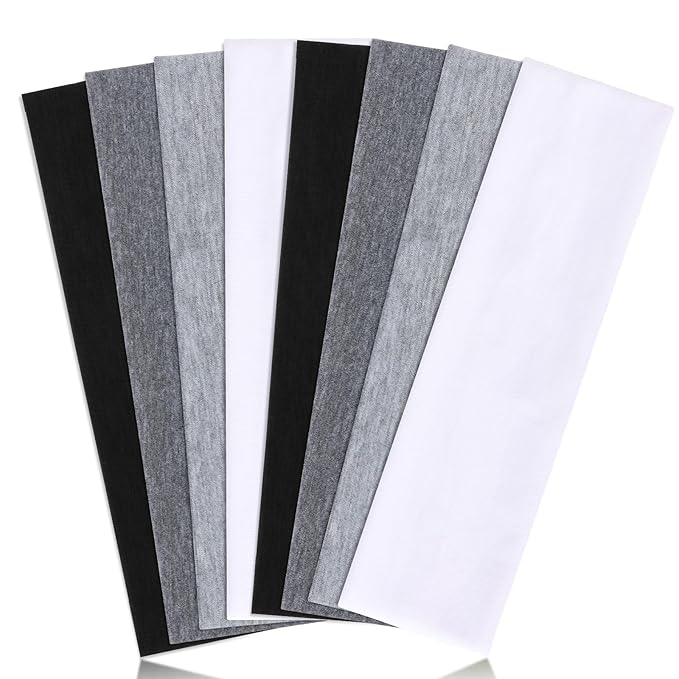 DRESHOW 8 Pack Sports Headbands for Women Non-Slip Stretchy Fashion HairBand Curly Hair Headband Soft Hair Accessories for Daily Wear Workout Yoga Running