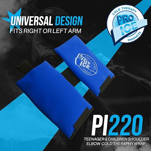 PRO ICE Shoulder Elbow Ice Therapy Wrap for Youth - Excellent for Treating Rotator Cuff injuries, Elbow Joint and Muscle Inflammation - Reusable Ice Packs Included - Arm Ice Pack Wrap for Pitchers