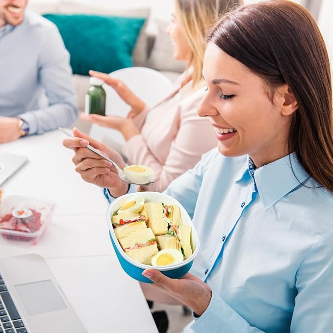 4 Pack Airtight Food Storage Containers，Reusable Kitchen Sandwich Containers with Lids Set for Meal Prep, Lunch,Salad，Snack, Microwave Safe, BPA-Free and Leak-Proof，30oz. Each