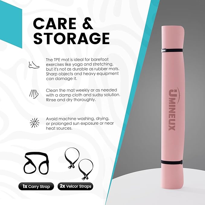 UMINEUX Large Yoga Mat for Men and Women 1/4 & 2/5 Inch Extra Thick TPE Fitness Mat for Home Gym Workout, Non-Slip, Eco Friendly Exercise Mat for Yoga, Pilates, Stretching, Meditation