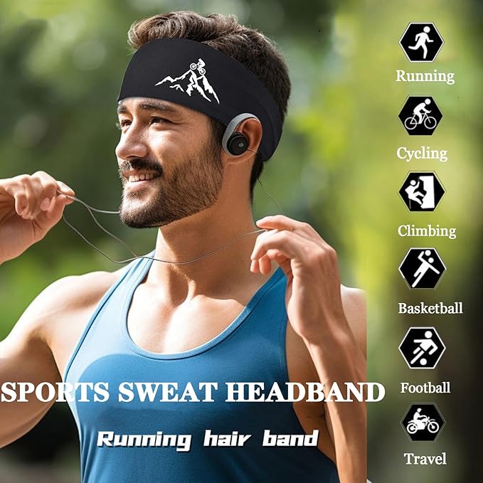 3 PCS Sport Headbands for Men Women Workout Cooling Sweat Bands Headbands Men Sweatbands Running