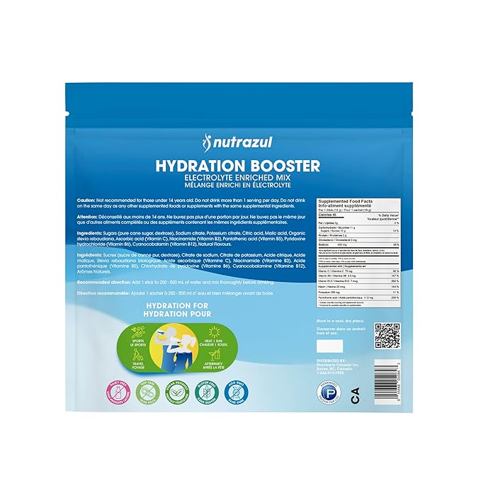 nutrazul Hydration Booster 90 Sticks | Supports Rapid Hydration | Electrolyte Enriched Mix | No Artificial Sweeteners | Lemon Lime Flavour| Vegan, Gluten-Free, Non-GMO