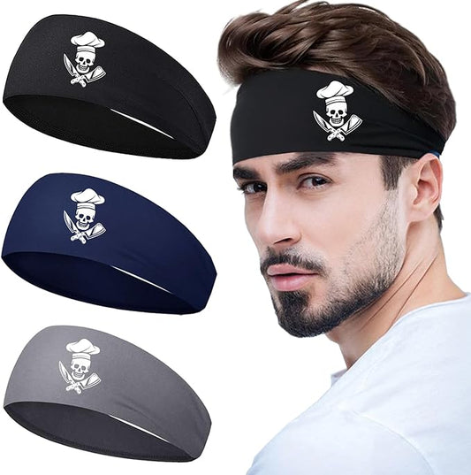 Sports Headbands for Men 3pcs Sweat Bands Headbands Men Sweatbands for Mens Women Running Head Bands Hairband