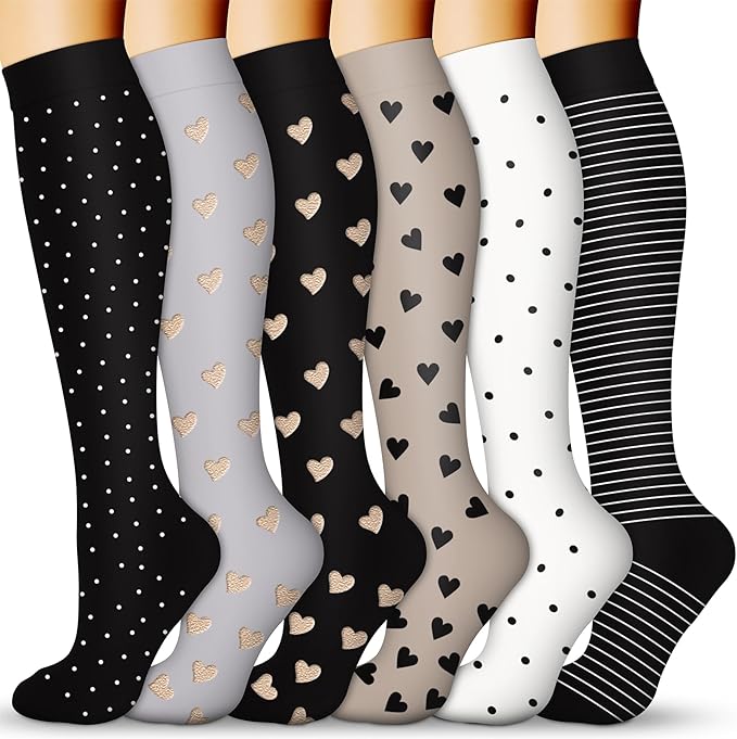 Compression Socks for Women & Men 15-20 mmHg, Best for Medical, Nursing, Running, Athletic, Varicose Veins, Travel