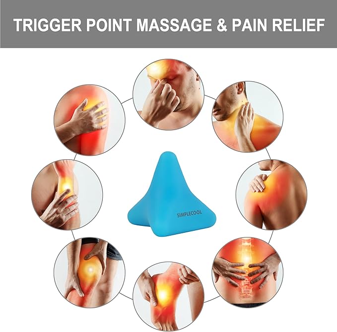 Trigger Point Massage Tool. Massager Ball for Deep Tissue Myofascial Release Physical Therapy Foot Plantar Fasciitis Pain Relief Muscle Knot Psoas Hip Flexor Iliacus Release. 3×2.6 in (Blue)